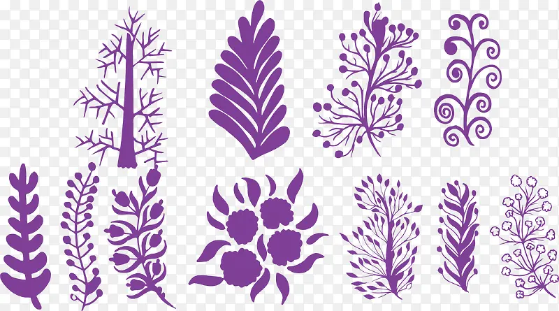 紫色树叶花纹