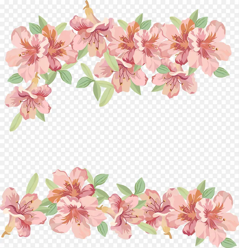 浪漫粉红色樱花边框