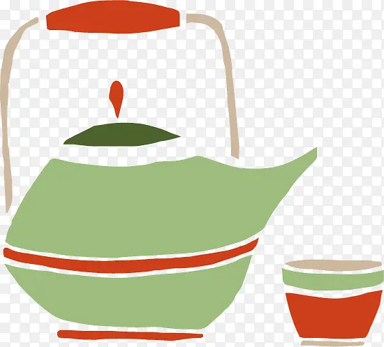 茶文化传统元素矢量