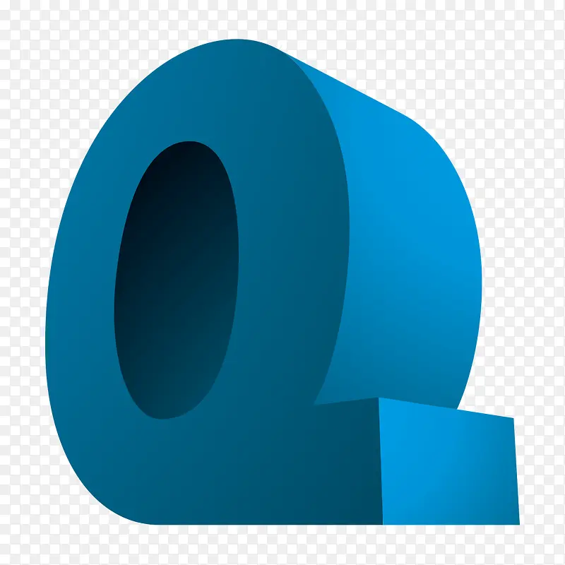 3D英语字母Q