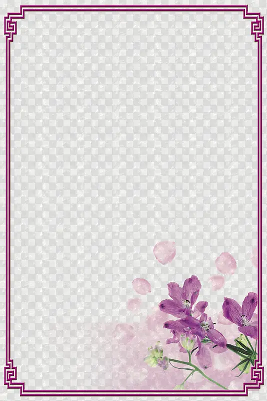 紫色欧美线条边框