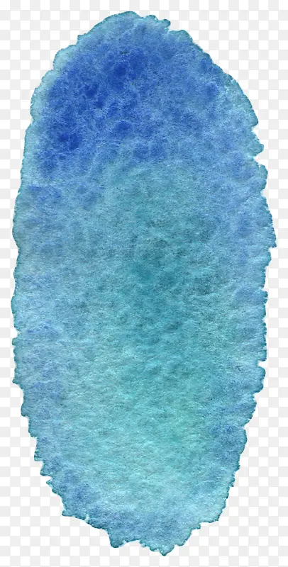 清新森系水彩蓝色椭圆形墨迹