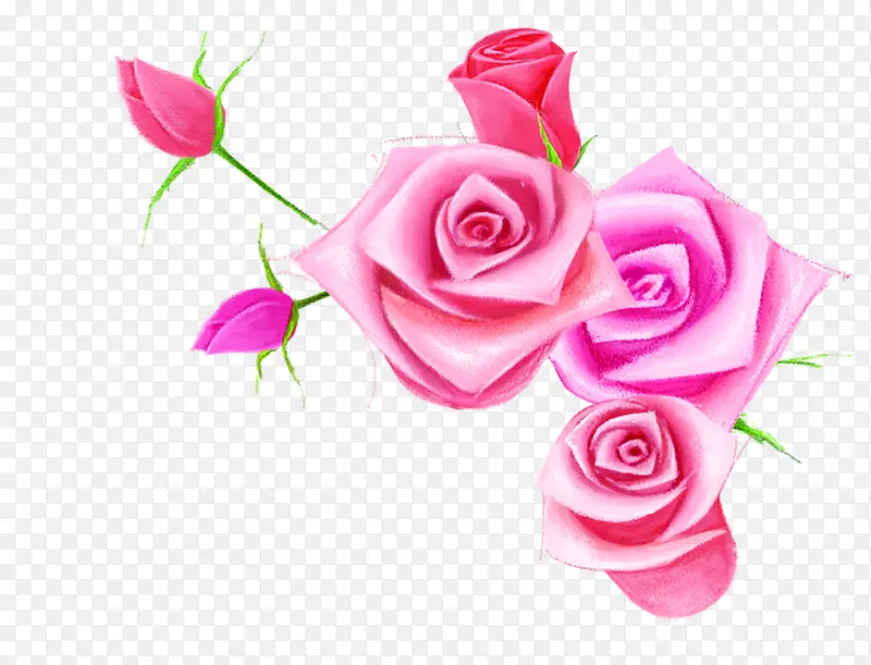 粉色玫瑰花边框图