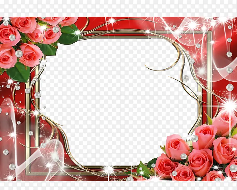 唯美浪漫玫瑰拍照框