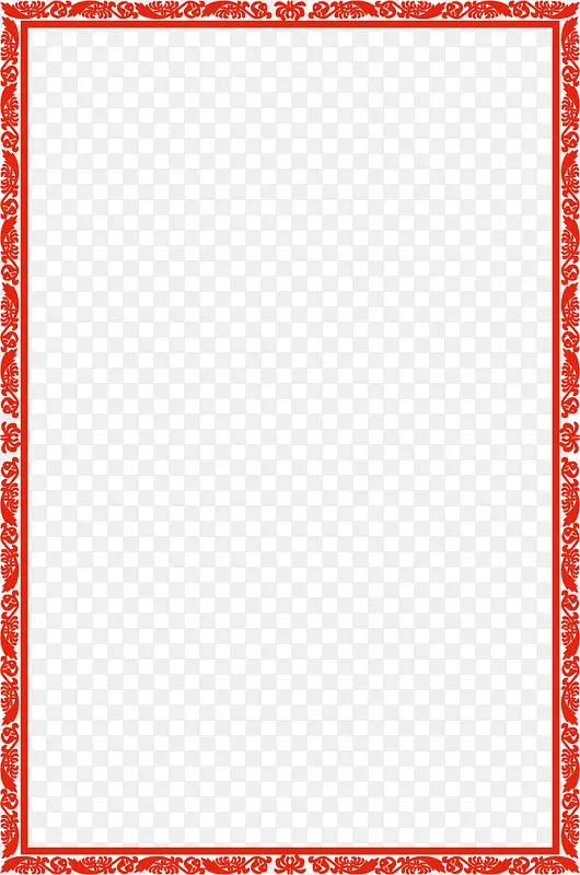 红色花边边框矢量线框图
