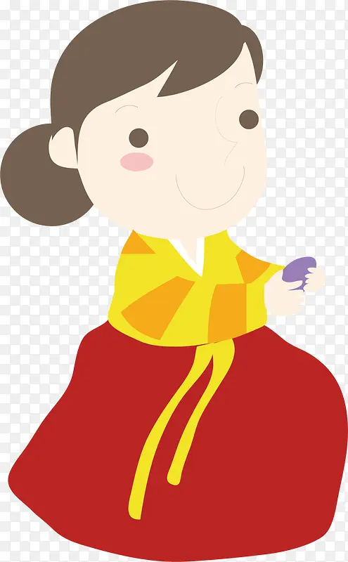 朝鲜服女孩矢量图