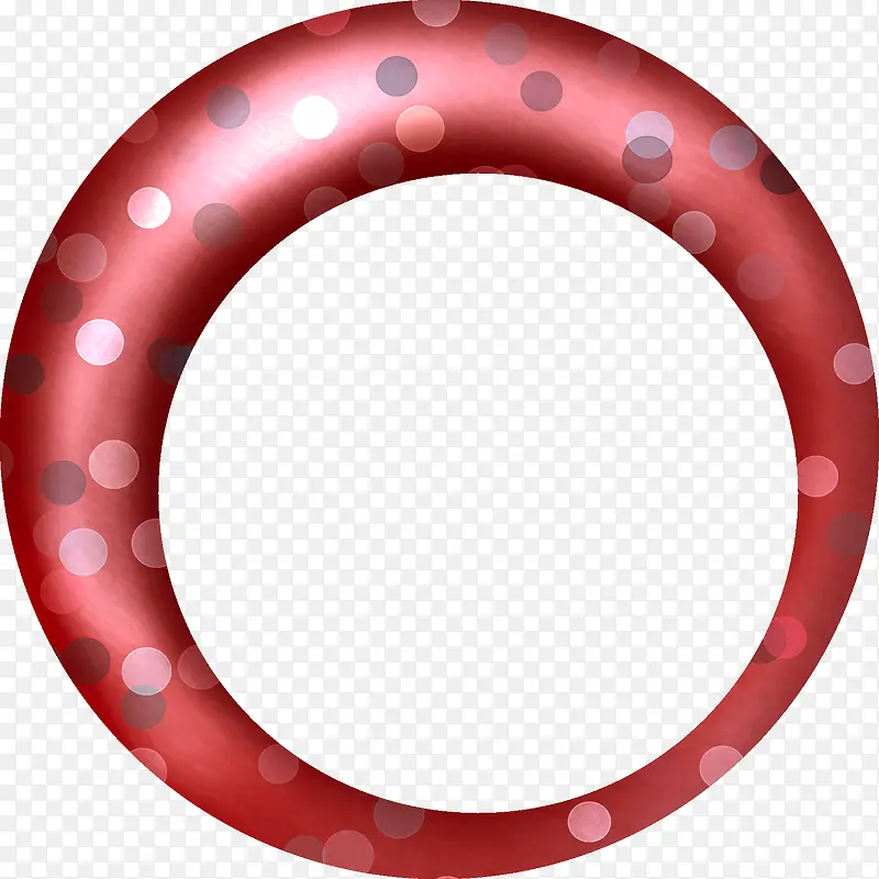 红色圆形波点环