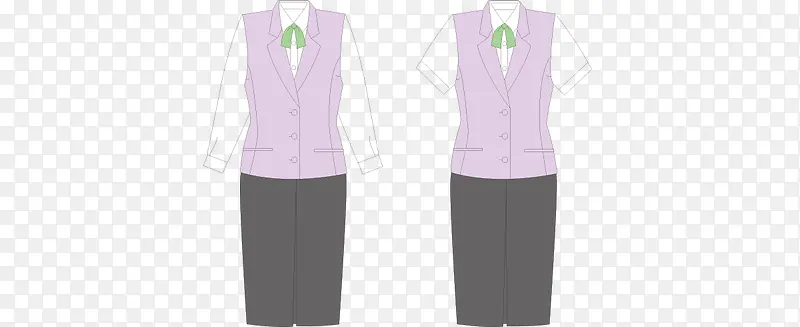 矢量扁平服装套装粉色制服