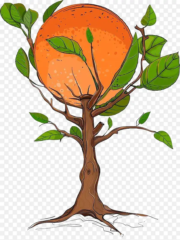 抽象橘树