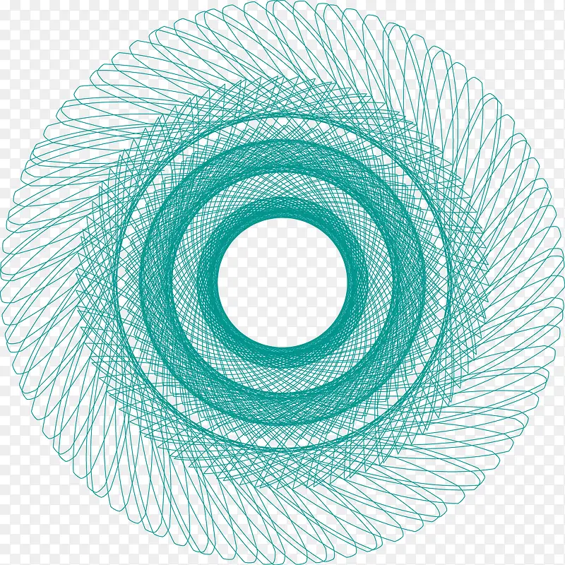 绿色矢量螺旋花纹图