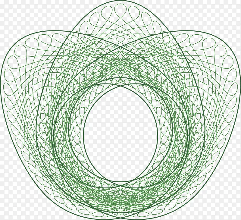 绿色矢量螺旋花纹图