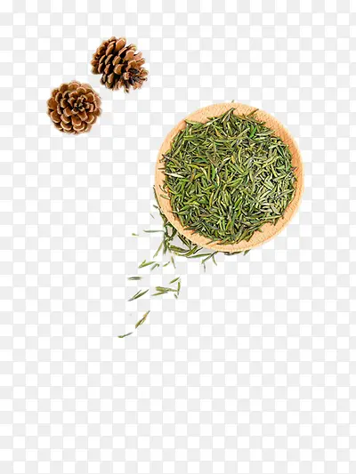 松子和绿茶茶叶