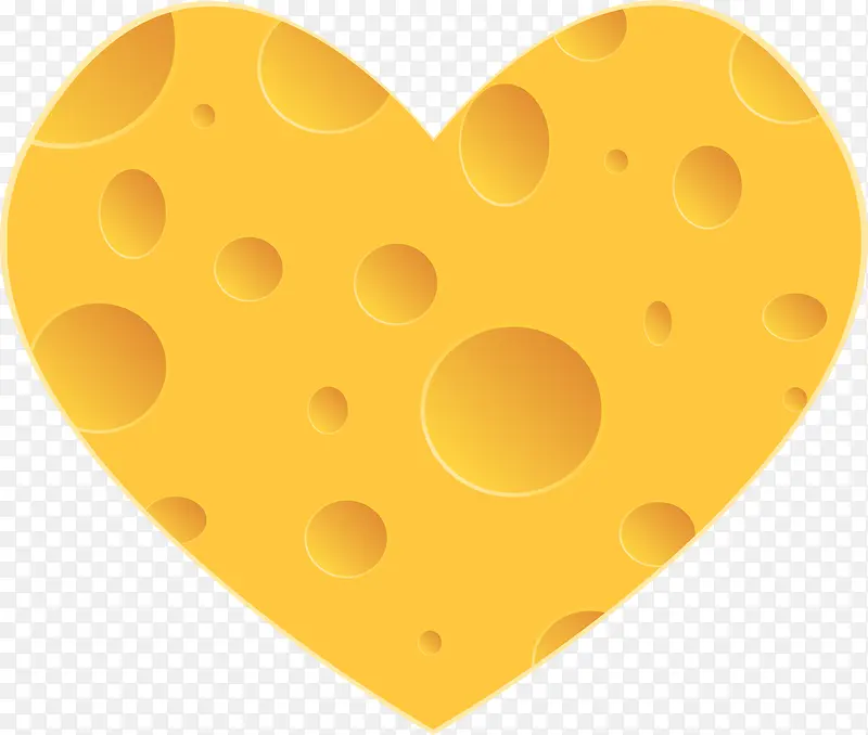 黄色卡通爱心奶酪