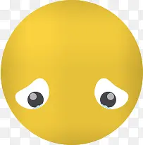 沮丧的黄色圆球表情卡通