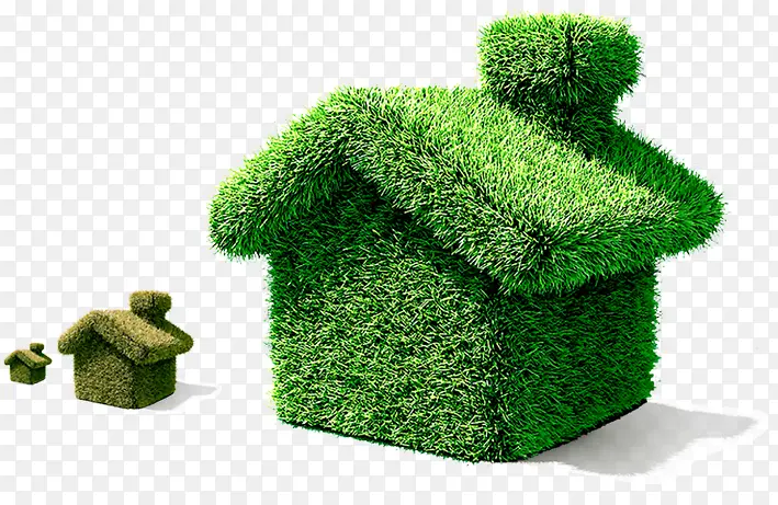 绿草渐变小房子