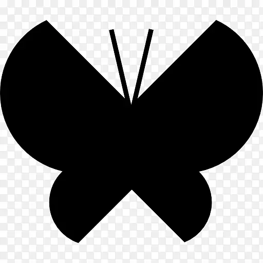 蝴蝶的黑色形状从顶视图图标