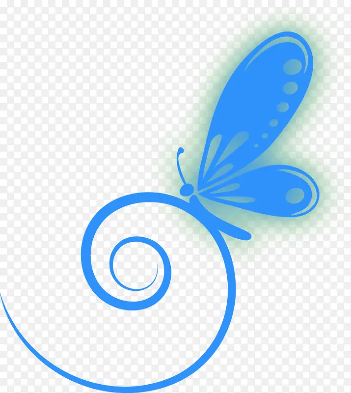 蓝色卡通蝴蝶形状效果图