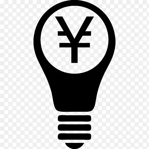 灯泡与Yen符号图标
