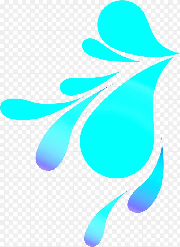 蓝色水滴形图案