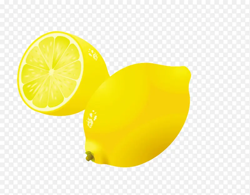 手绘黄色的柠檬