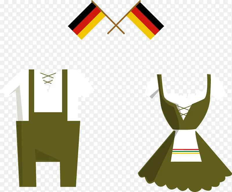 矢量德国国旗和酒保服饰