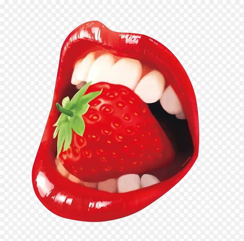 创意草莓嘴巴