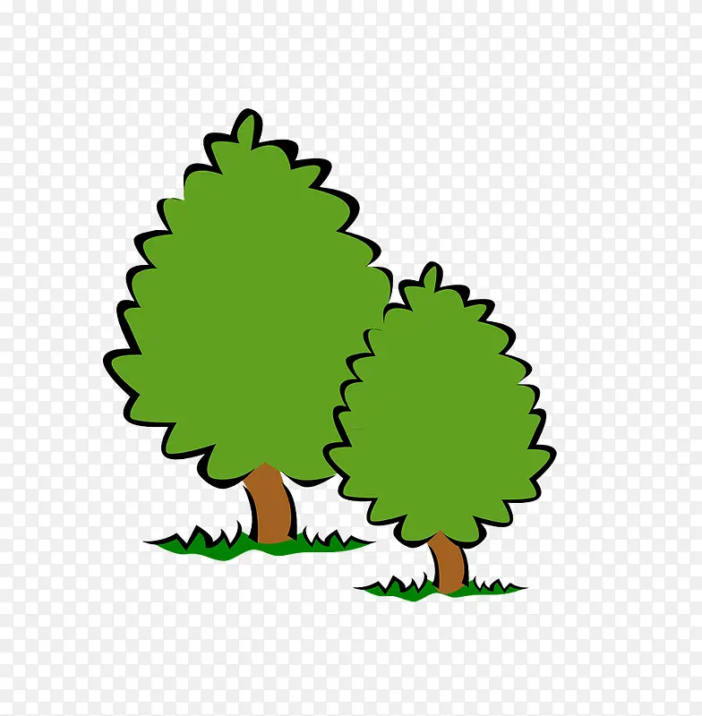 卡通绿色的树