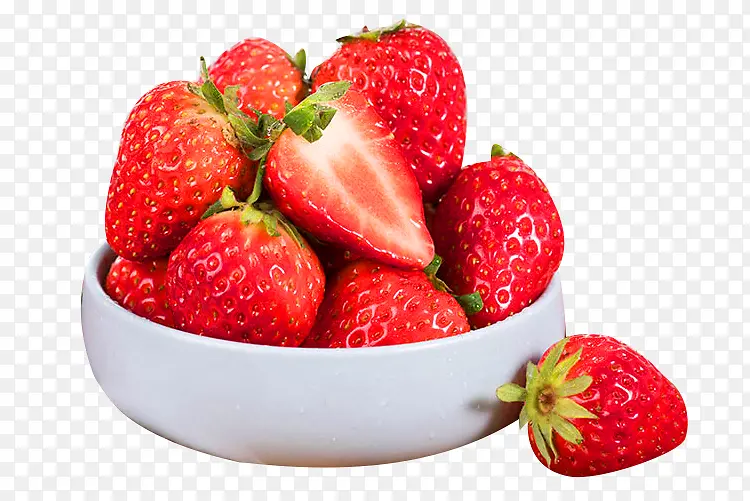 一碗红草莓采摘图片素材