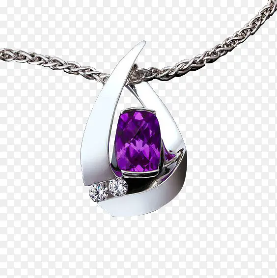 紫色宝石吊坠