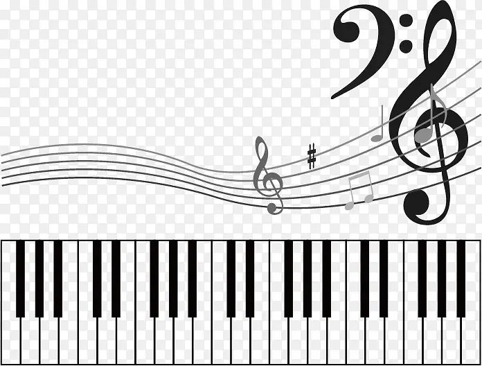 琴键和旋律矢量图