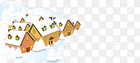 雪地房屋创意扁平海报合成