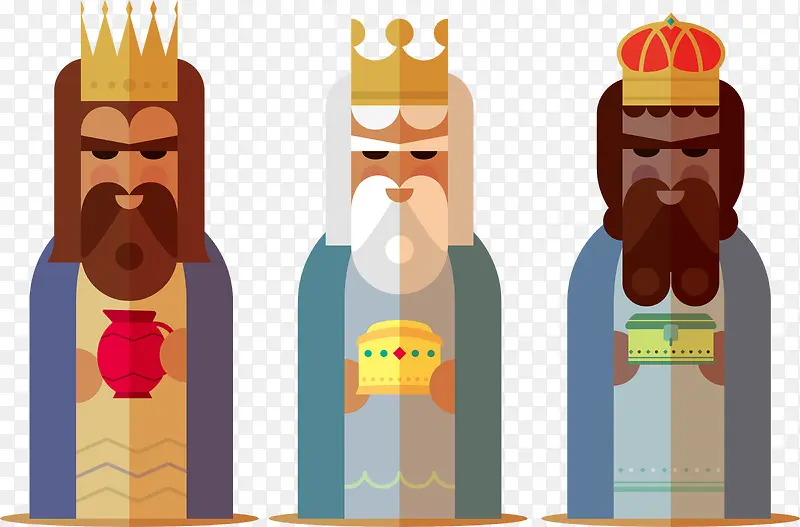 三个国王插画矢量
