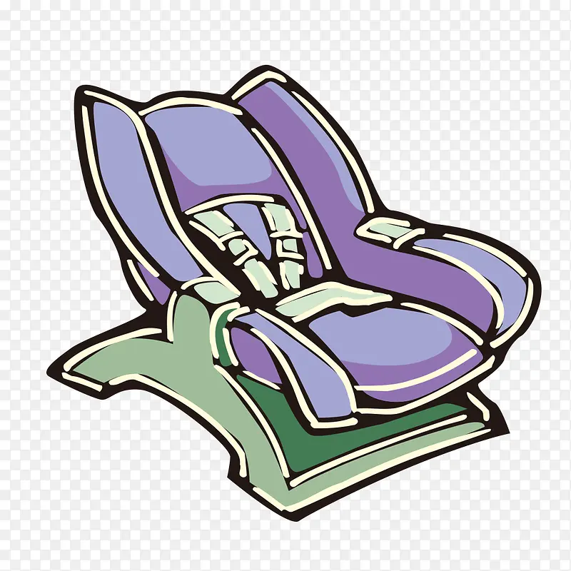 手绘紫色按摩椅图样