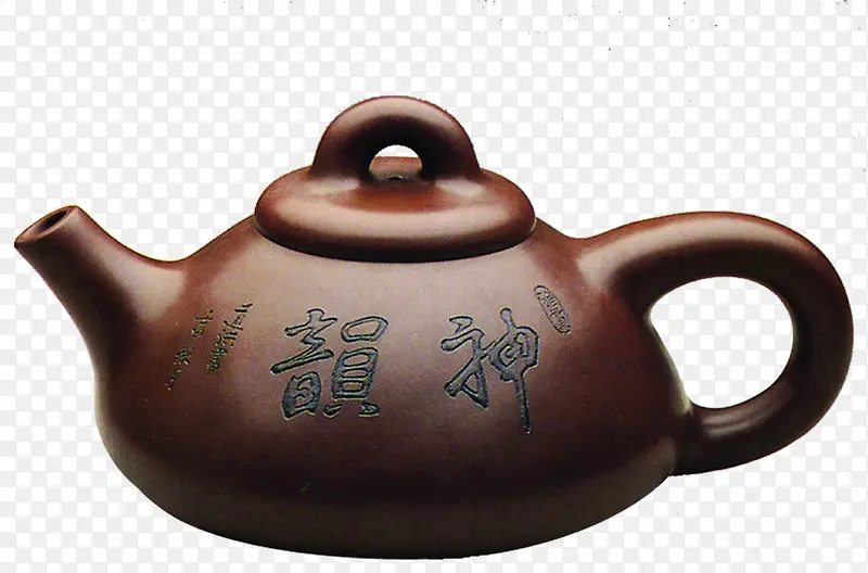棕色茶壶中国风印章