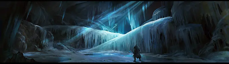 冰窟魔幻洞穴海报背景