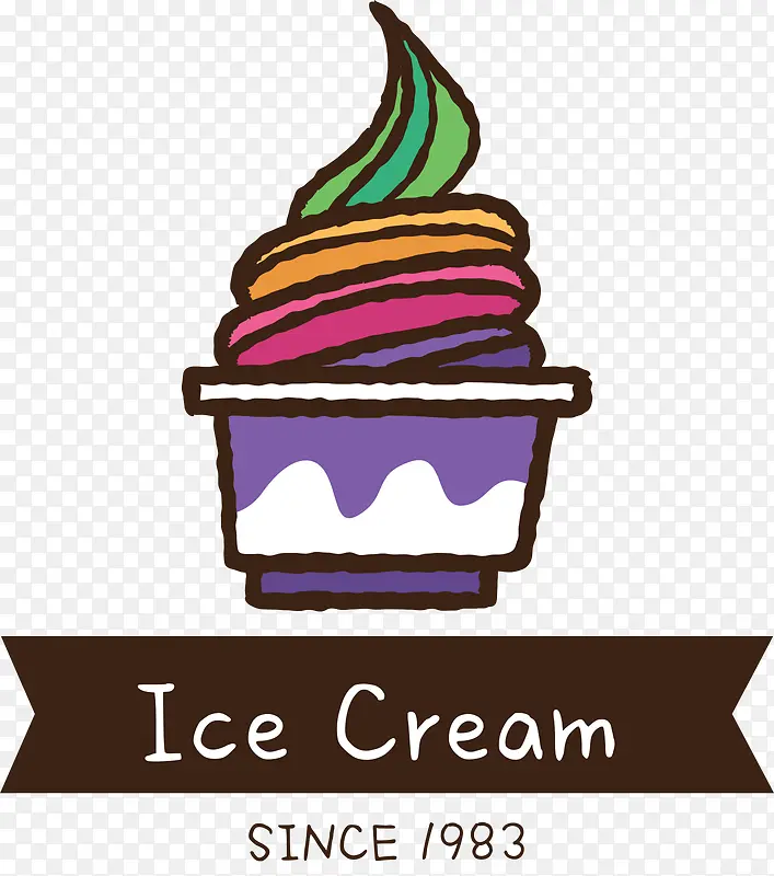 手绘冰淇淋标签