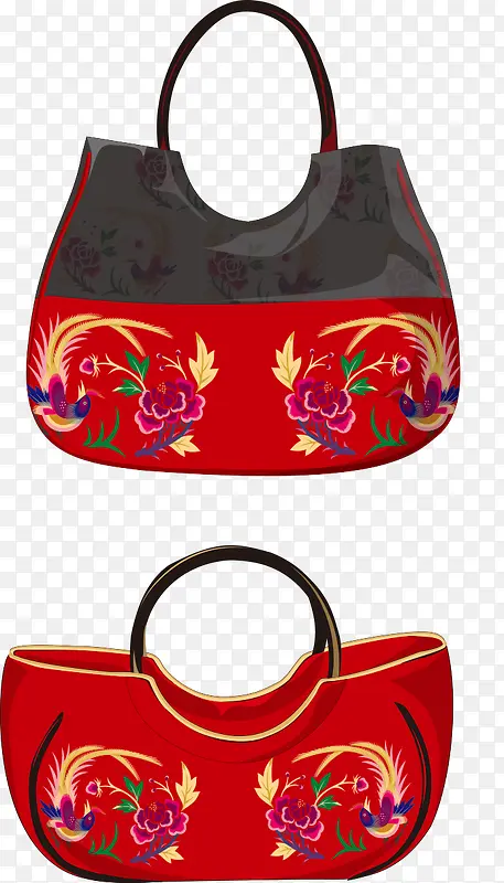 中国风传统红色手提包