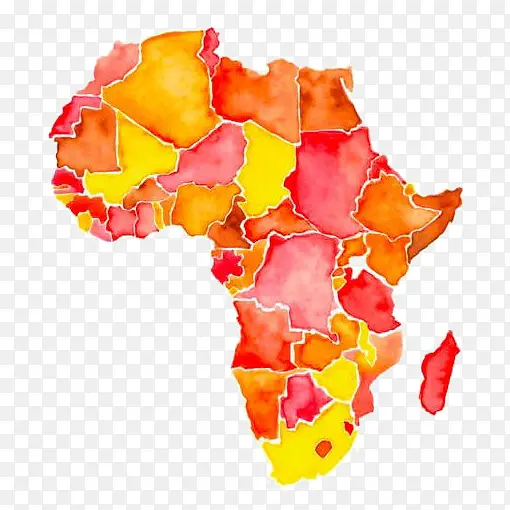 水彩非洲地图