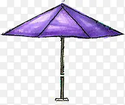 创意紫色漫画雨伞