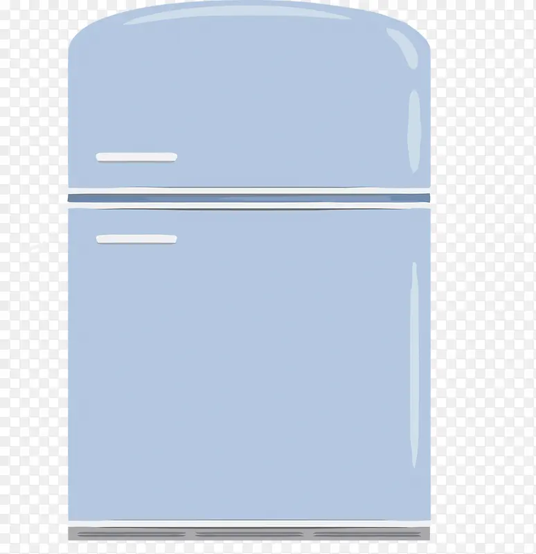 矢量手绘蓝色冰箱素材