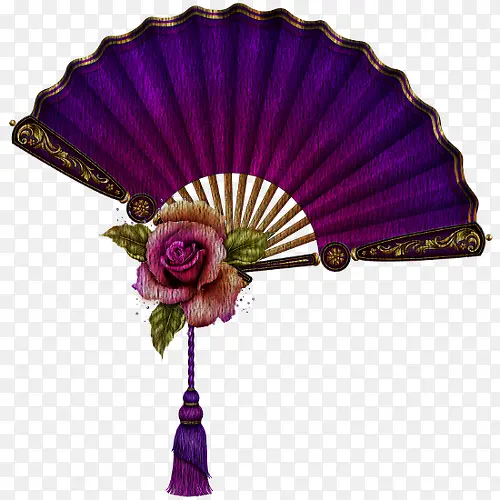 紫色浪漫奢华折扇玫瑰花装饰