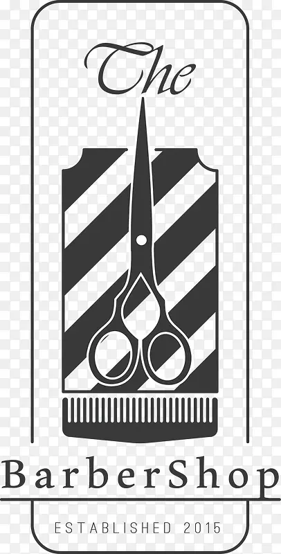 条纹理发店和剪刀