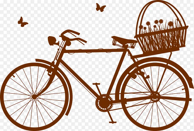手绘自行车清晰典雅图片