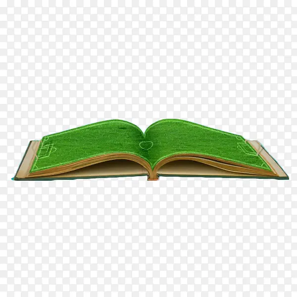 绿色书翻页免抠元素