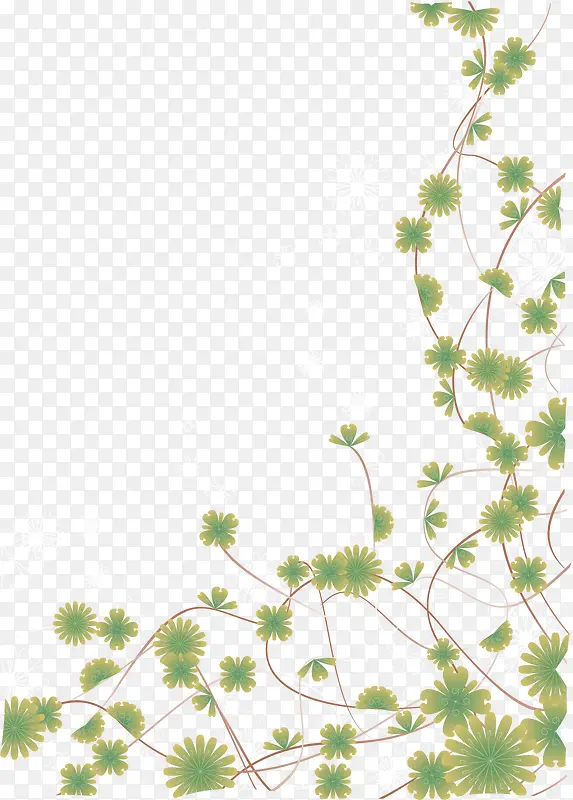 绿色树叶韩式矢量背景装饰花纹