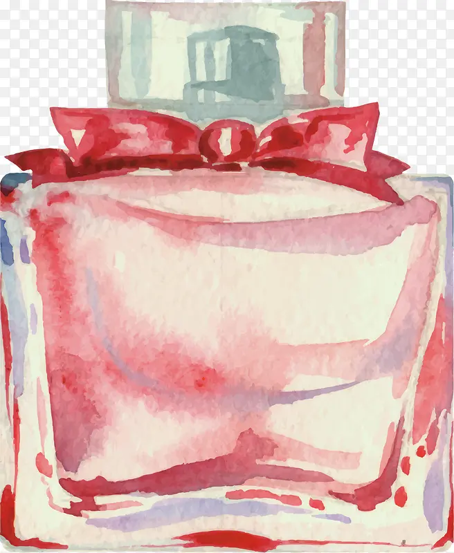 粉色手绘化妆品瓶子矢量素材