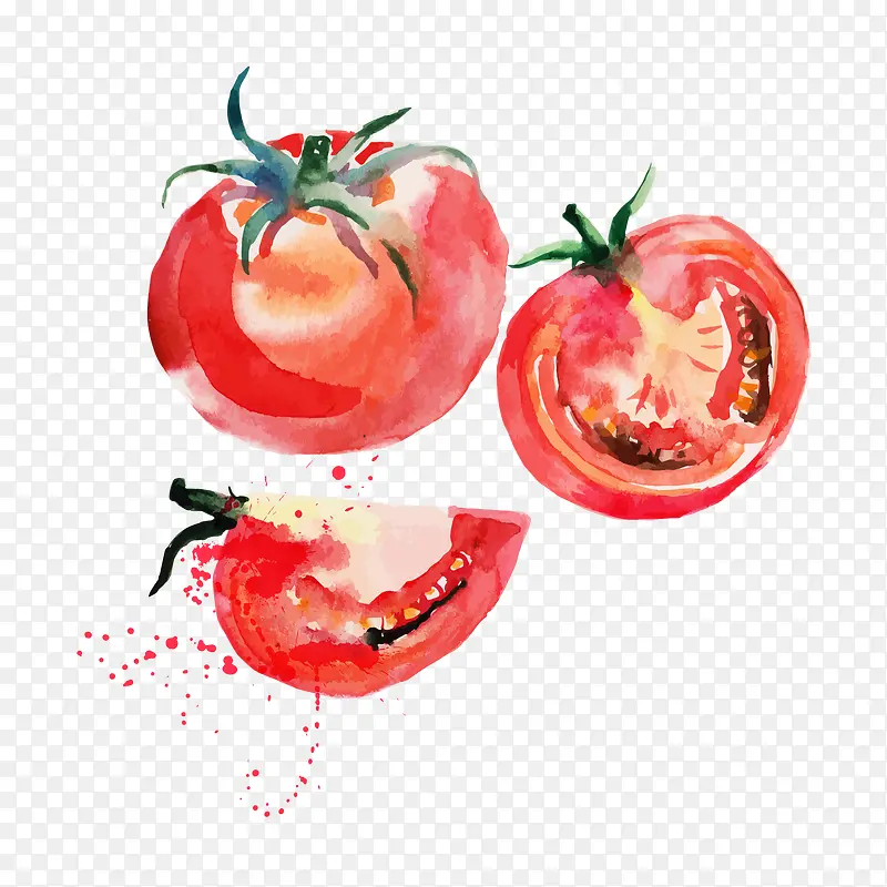 抽象彩绘西红柿