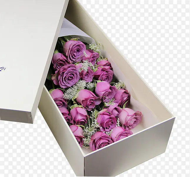白色盒子鲜花礼物