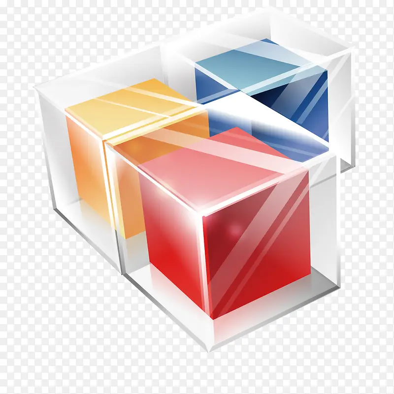 立体彩色方块矢量素材