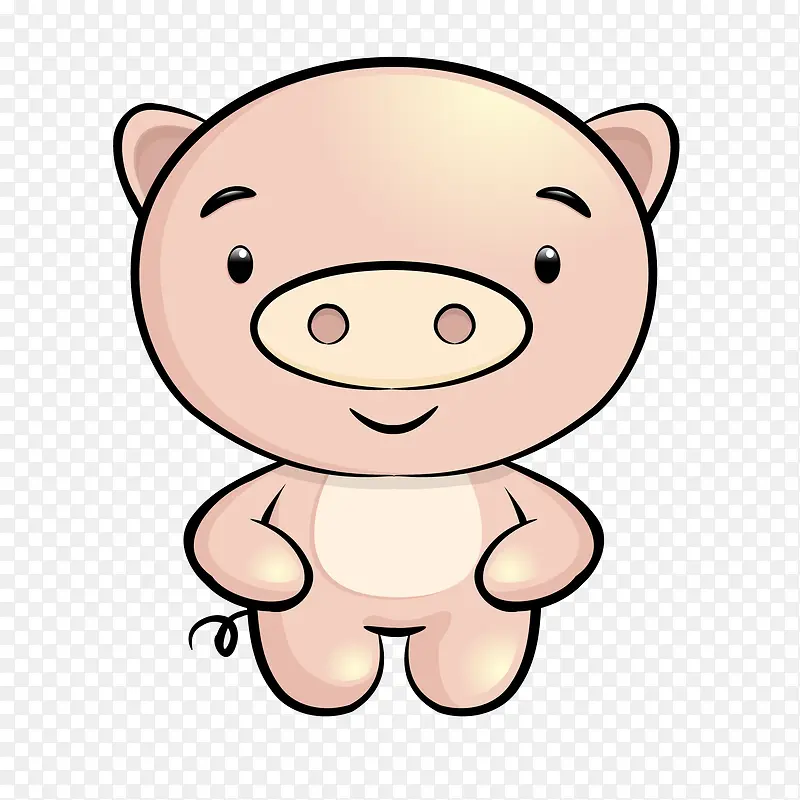 卡通可爱的粉红猪动物设计
